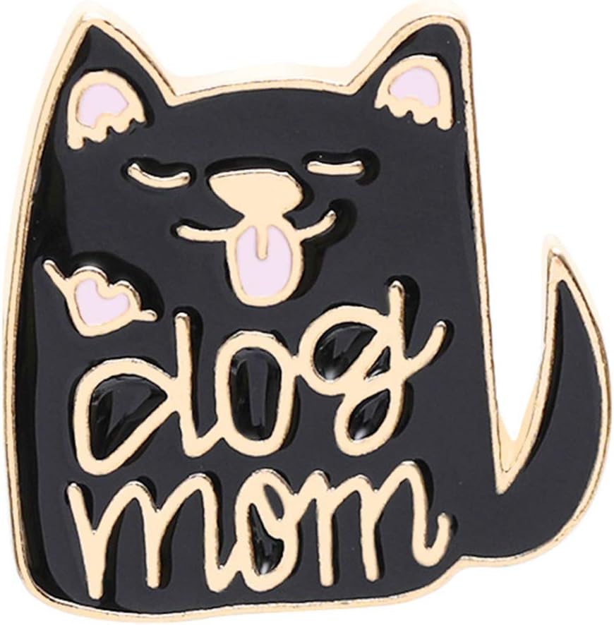 Fashion English Letter Dog Mom Cat Women Ladies Badge Brooch Pin Clothes Decor Jewelry Gift