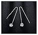 Spiritlele Cubic Zirconia Threader Earrings Round CZ Dangling Earrings Long Line Crystal Earrings for Women