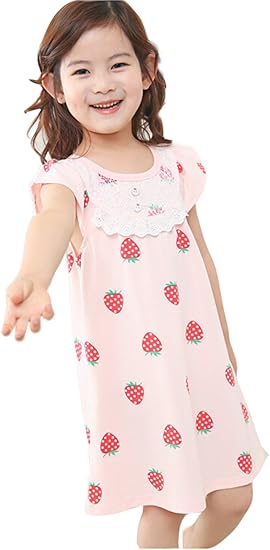 Amazon Godlovefull 子供 半袖 女の子ネグリジェ 綿100 レース ナイトドレス パジャマ 通販