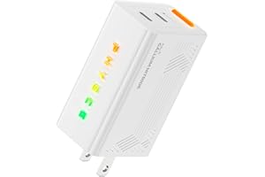 PHYSCE 67W RGB Eco Fast Charger: 2-Port Type C Charger Compact Foldable Power Adapter Tablet Charger for iPhone 11-17 Series,