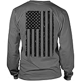 Distressed Black USA Flag - United States Unisex Long Sleeve Shirt