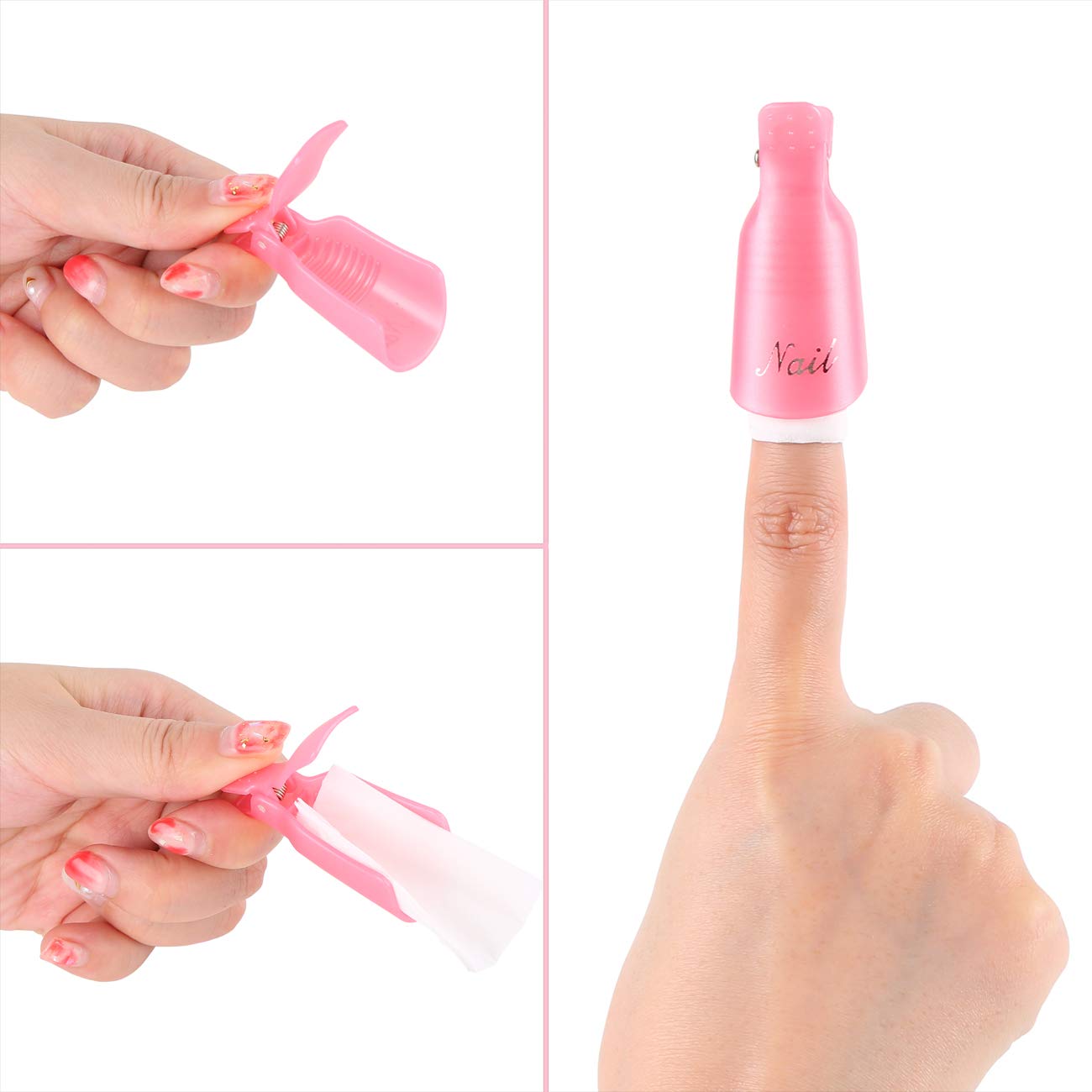 Dr.Nail 10Pcs Gel Nail Polish Remover Clips for Fingernail Removal Soak Off Clips Wrap Cleaner Cap Clip : Beauty