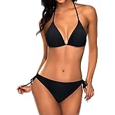 Tempt Me Women Triangle Bikini Sets Halter Two Piece Sexy Swimsuit String Tie Side Bathing Suit