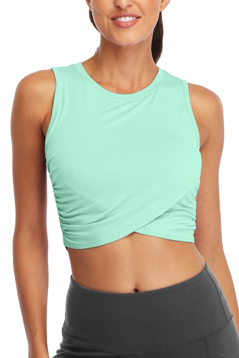 mint green gym top