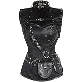 Sapubonva Steampunk Corsets for Women Overbust Punk Gothique Plus Size Halloween
