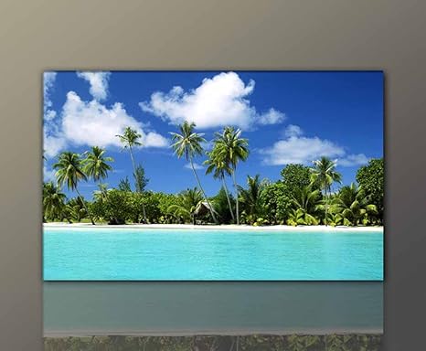 Keilrahmenbild Xxl Gunstig Modern Dream Beach 80x130cm Traum Strand Deko Bilder Fertig Gerahmt Mit Keilrahmen Riesig