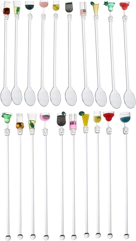 Amazon Winomo マドラー ロングマドラー プラスチックミキサー 攪拌 酒 飲物カクテル 可愛い おしゃれ 10本 ランダムパターン マドラー オンライン通販