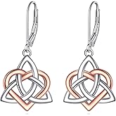 Celtic Knot Earrings for Women Sterling Silver Celtic Jewelry Heart Earrings Dangle Gifts for Women