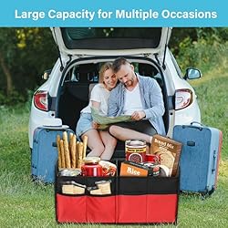 Simple Deluxe Car Trunk Organizer, 2 Compartments