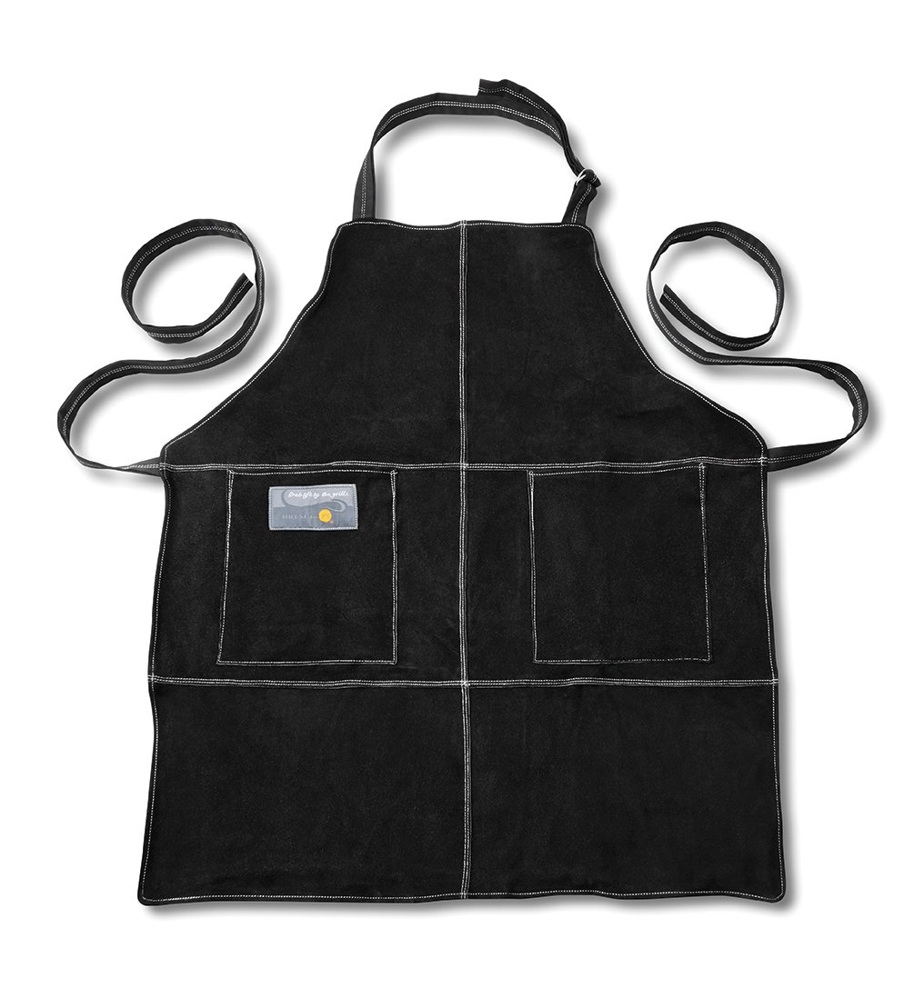 OUTSET BBQ and Kitchen Apron, Men's and Women's, Black Leather