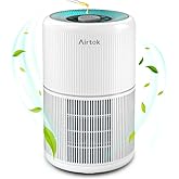 AIRTOK Air Purifiers for Bedroom Home, H13 True HEPA Air Filter for Smoke, Dust, Odors, Pollen, Pet Dander 99.97% Removal, Ai