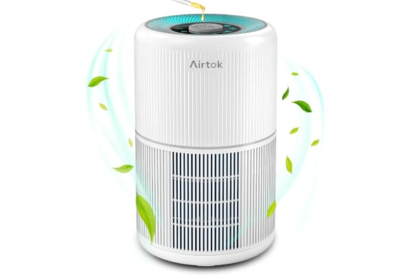 AIRTOK Air Purifiers for Bedroom Home, H13 True HEPA Air Filter for Smoke, Dust, Odors, Pollen, Pet Dander 99.97% Removal, Ai