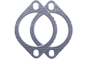 JOIUYOLJ Exhaust Flange Gasket 3 Inch 2 Pcs 2-Bolt for Front Down mid catback Manifold Pipe Muffler Tube Turbo invidia Replacements Repair…