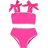 YOUNGER TREE Toddler Baby Girls Swimsuit Two Piece Solid Color Stripe Swimwear Summer Beach Bikini Bathing Suit