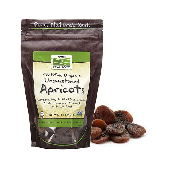 NOW FOODS, ORGANIC DRIED APRICOTS, UNSWEETENED, NO PRESERVATIVES, ADDED SUGAR OR SULFUR, 16-OUNCE (PACKAGING MAY VARY)