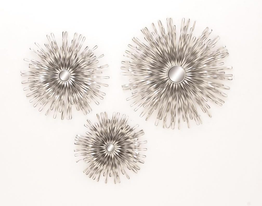 Deco 79 56884 Metal Wall Decor Mirror (Set of 3), 18