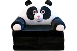 KORANOR Plush Foldable Kids Sofa Cover Backrest Armchair 2 in 1 Foldable Children Sofa Cute Cartoon Lazy Sofa Children Flip Open Sofa Bed for Living Room Bedroom Without Liner Filler Recliner,Z1-B,One Size