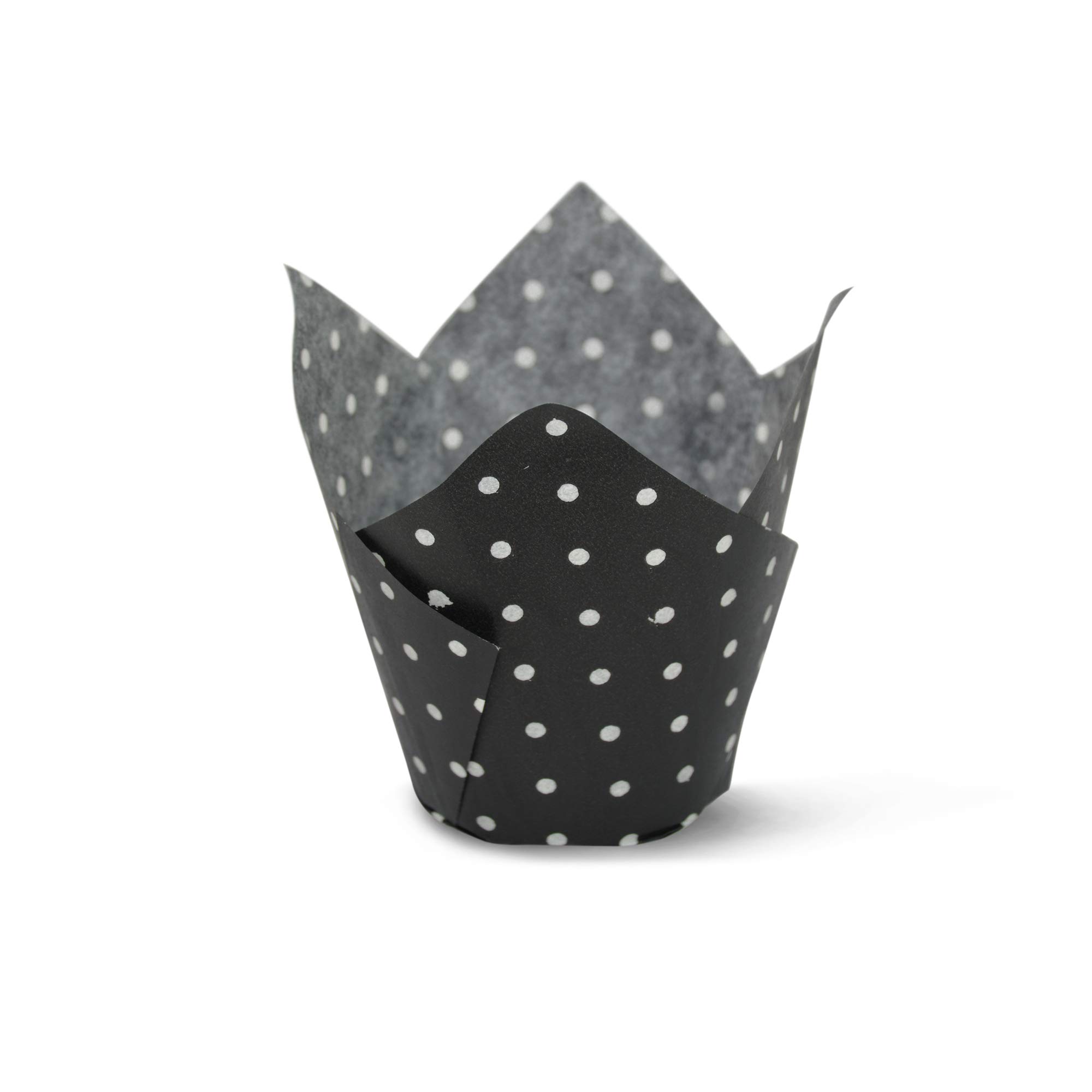 Polka Dot Black Tulip Baking Cups Cupcake Liners Muffin Liners Greaseproof Paper 100