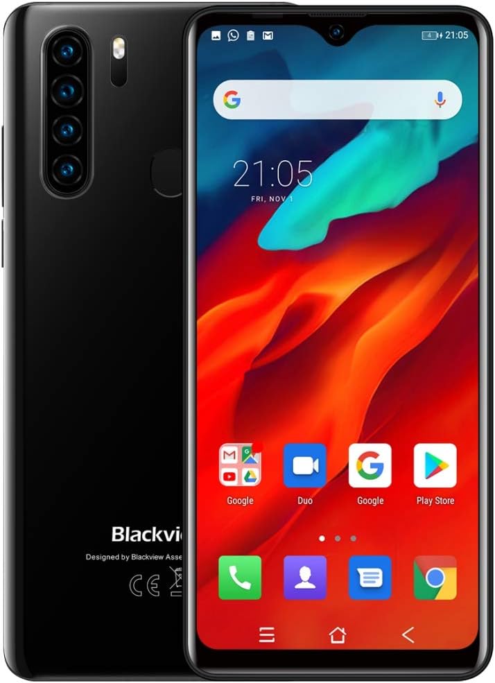 Blackview A80 Pro 4GB+64GB Quad Rear Cameras Face ID & Fingerprint Identification, 4680mAh Battery, 6.49 inch Waterdrop Screen Android 9.0 Pie MTK6757 Helio P25 Octa Core 64bit up to 2.6GHz (Black)