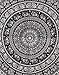 RAJRANG Indian Mandala Tapestry Wall Hanging Black and White Elephant Hippy Tapestries Twin Hippie Beach Throw College Dorm Decor Bohemian Boho Bedsheet - 84x54 Inches