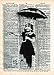 Umbrella girl, Banksy NOLA art print, Vintage dictionary wall art