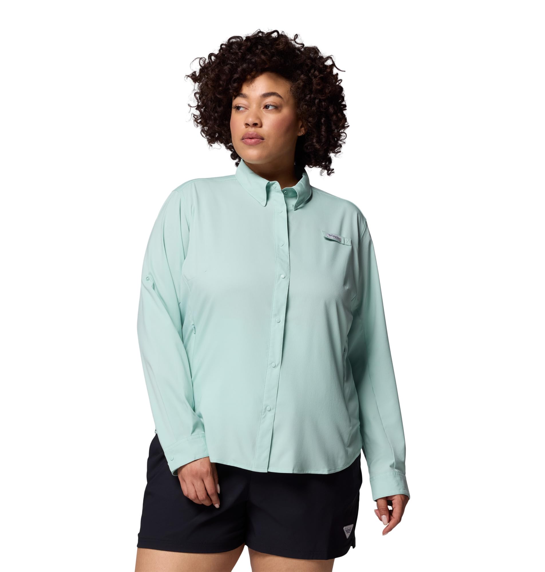 Columbia Womens PFG Tamiami II Long Sleeve Fishing Shirt, Misty Jade, Medium Image Columbia Womens PFG Tamiami II Long Sleeve Fishing Shirt, Misty Jade, Medium Image