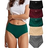 UEKUEKMY Cotton Panties for Women High Waisted Women's Underwear Breathable Full Coverage Ladies Briefs 5 Pack
