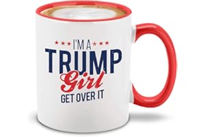 SHOP4EVER I'm a Trump Girl Get Over It Ceramic Coffee Mug Tea Cup Gift for Her 11 oz. (Red Handle)