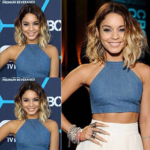 NiceToBuy T#1b/4/27 Color Glueless Short Bob Wavy Front Lace Wig Brazilian Virgin Human Hair Ombre Blonde Curly Wigs for Women 14inch