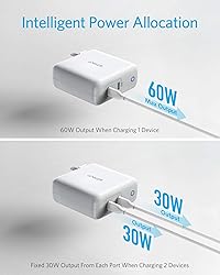 USB C Charger, Anker 60W 2-Port PowerPort Atom PD 2