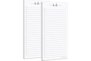 321Done 2-Pack Skinny To Do List Notepad, Made in USA - 3.7x8.5, College Ruled, Simple Stylish To-Dos Memo Pad for Planning, Tasks, Appointments, Reminders, Home, Office - 50 Sheets per Pad