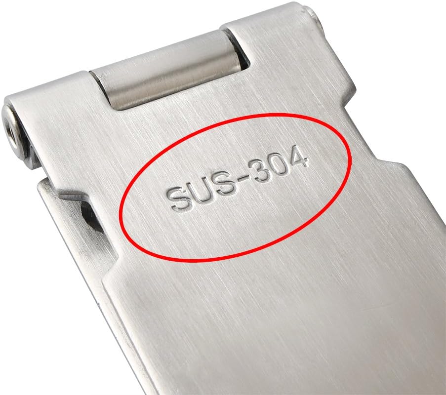 Alise MS9-5B Padlock Hasp Door Clasp Gate Lock SUS 304 Stainless Steel Finish, Silver - - 