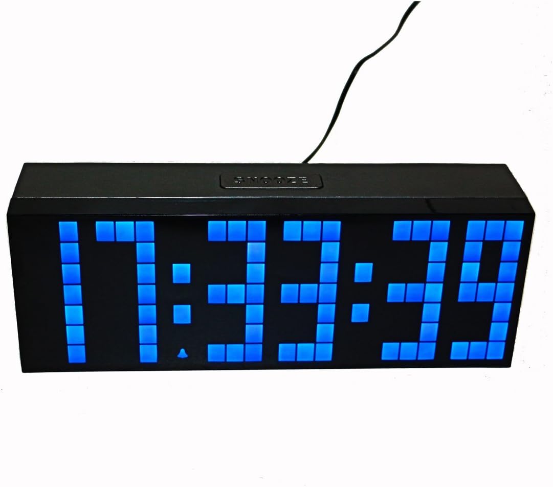 LambTown 12 24 Hour Modern Silent Led Digital Wall Desk Clock with Multiple Alarms Calendar