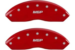 MGP Caliper Covers 25137SMGPRD 'MGP' Engraved Caliper Cover with Red Powder Coat Finish and Silver Characters, (Set of 4)