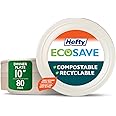 Hefty ECOSAVE Compostable Disposable Paper Plates Dinner 10", 80 Count
