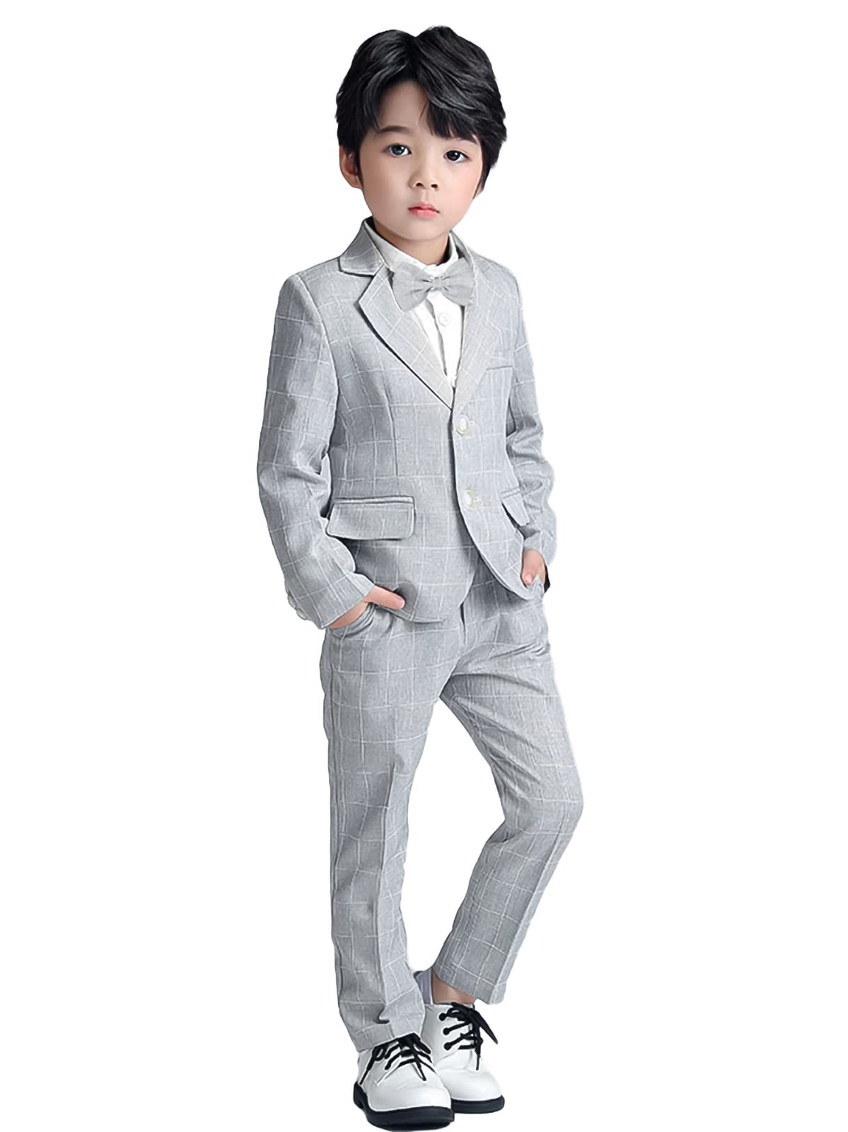 Toddler Suits For Boys Tuxedo Suit Boys' Ring Bearer Suits Purple Kids Wedding Outfit Boys Dress Clothes Dress Up Size 10