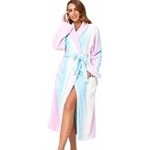RONGTAI Womens Bathrobe Ladies Fleece Plush Warm Long Robes Fleece Nightgown Sleepwear