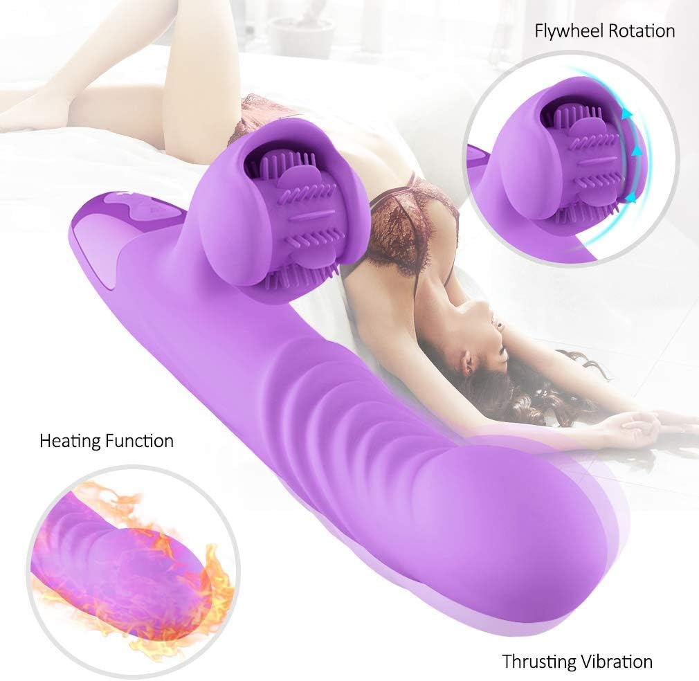 Interesting Rechargeable Waterproof Adult Bullet Toys, Powerful Magic Wand with Thrusting and Rotating Fuction for Women, Wireless Toys for Couples