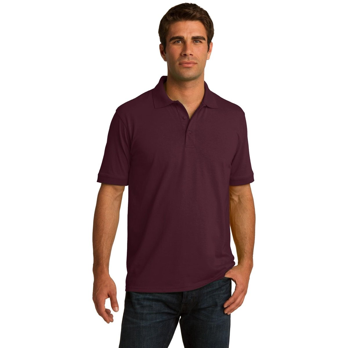 Photo 1 of Clothe Co. Men's Big and Tall Polo Shirt, Men's Tall Polo Short Sleeve Performance Cotton Blend, Atheltic Maroon, XLT