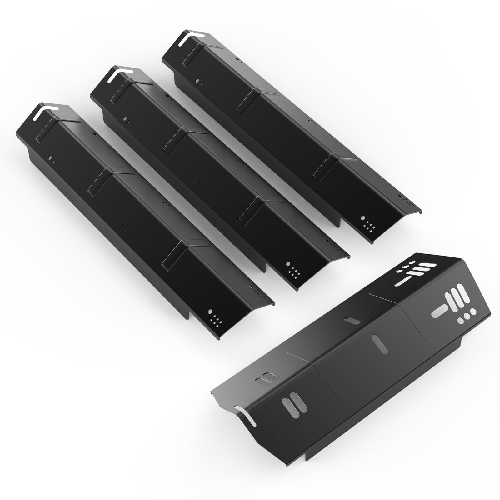Photo 1 of Barbqtime Heat Plates Grill Parts for Dyna Glo DGH450CRP, DGH450CRP-D, DGH450CRN, DGH450CRN-D, DGH451CRP, DGH451CRP-D Grill Models, Porcelain Steel Heat Plates Shield Tent for 4 Burner Grill, 4 Pack