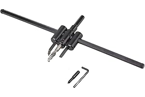 XMHF 30mm to 300mm Adjustable Circle Hole Cutter Wood Drywall Drill Bit Saw Round Cutting Boring Bit Range Wood Working Twist Hole DIY Tools for Wood Plaster Board Plastic Spot