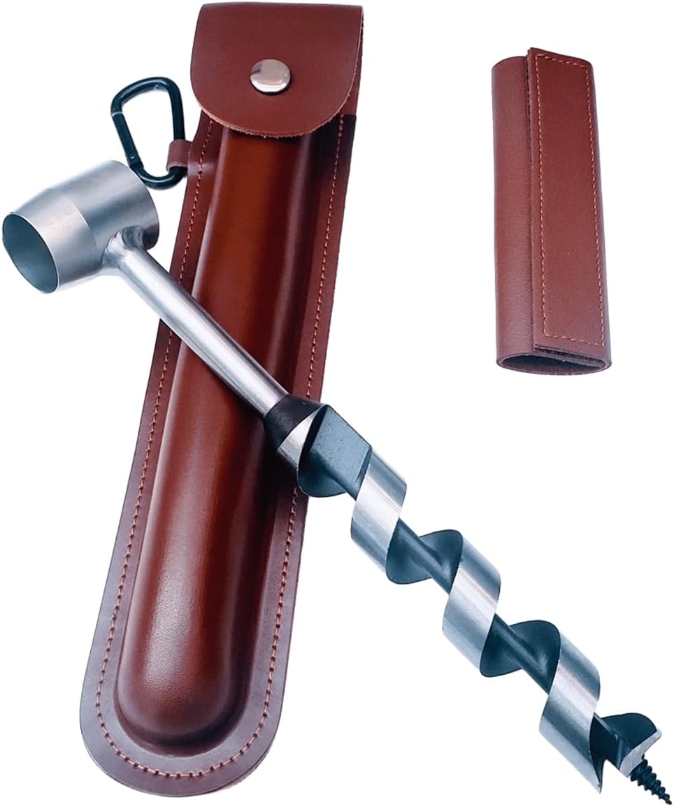 Rayeeley Hand Auger Wrench Wood Drill Scotch Eye Manual Bit Holster Camping
