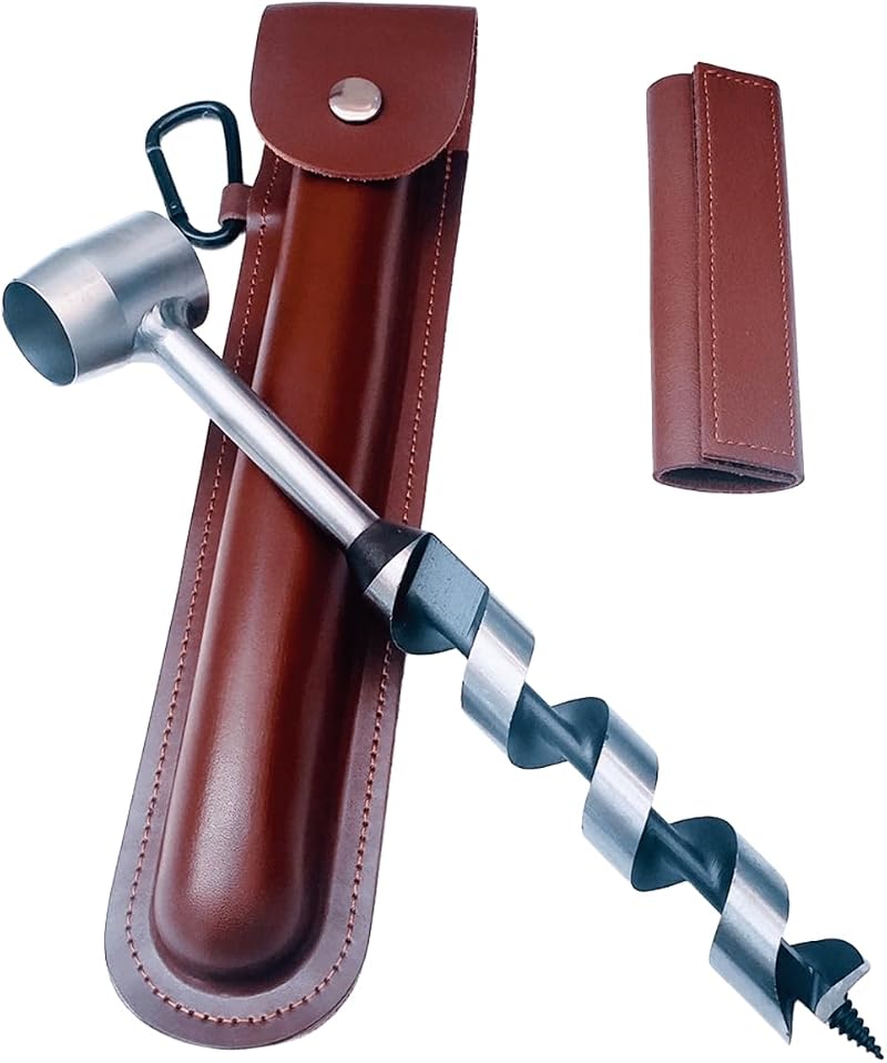 Rayeeley Hand Auger Wrench Wood Drill Scotch Eye Manual Bit Holster Camping