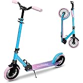 Nattork Kick Scooter for Age 6+ Kids Teens Adults, Max Load 240 LBS, Adjustable Height Foldable with 8" Large Wheels, Anti-Shock Suspension