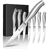 DDF iohEF Steak Knife Set, 8 Piece Steak Knife, High Carbon Japanese Stainless Steel Serrated Steak Knives