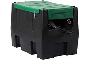 JOPHUN 58 Gallon Portable Diesel Tank, Portable Fuel Tank with 12V Electric Fuel Transfer Pump, with Battery Clamps 13FT Electric Wire etc, Black.