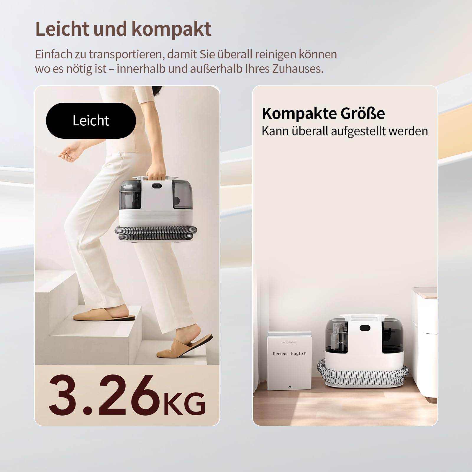 PUREBEAR Waschsauger Polsterreiniger Gerät, 500W Nasssauger 6
