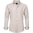 J.VER Men's Dress Shirts Solid Long Sleeve Stretch Wrinkle-Free Formal Shirt Business Casual Button Down Shirts