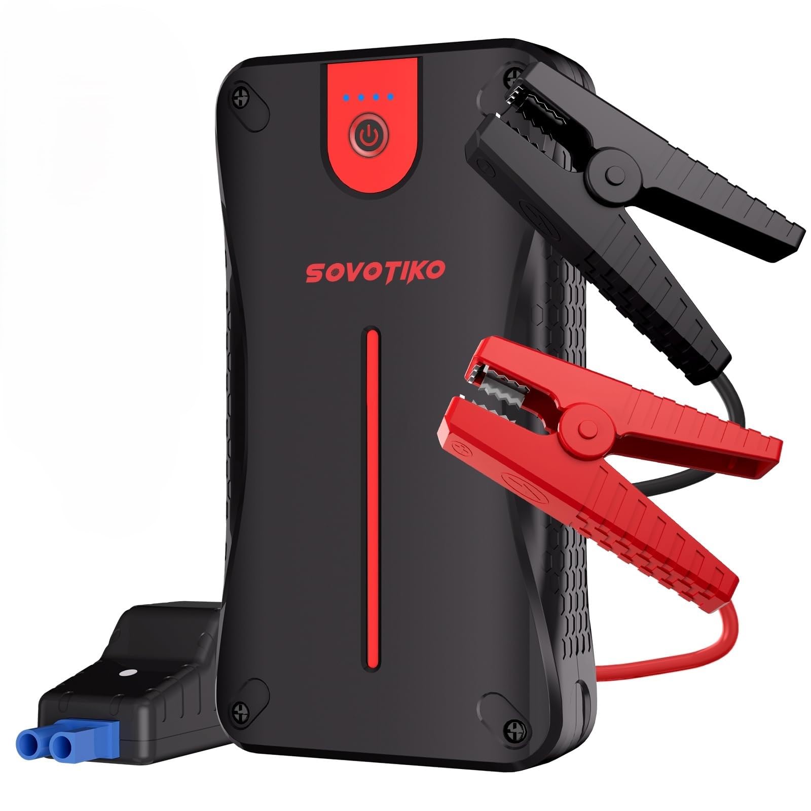 Sovotiko Car Battery Jump Starter 3000A Jump Starter Battery Pack, Portable Car Battery Charger for Up to 10.0L Gas to 8.0L Diesel Engines, Jumper Cables for Car with USB Ports and LED Light