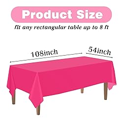 Kopokita 12PCS Hot Pink Plastic Tablecloths 54 x